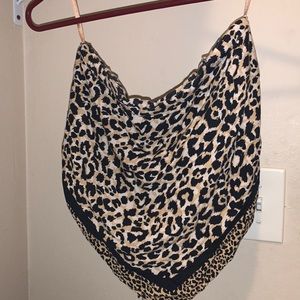 ITEM #1 Leopard print stretchy back with tie around neck
